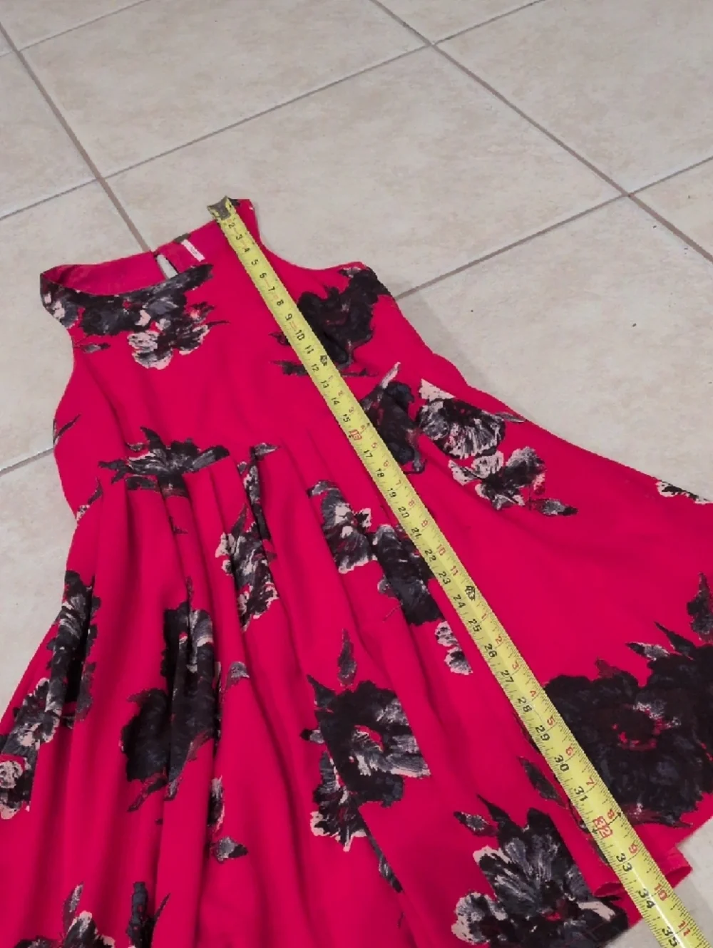 Free People Red Floral A-Line Mini Dress Size 0